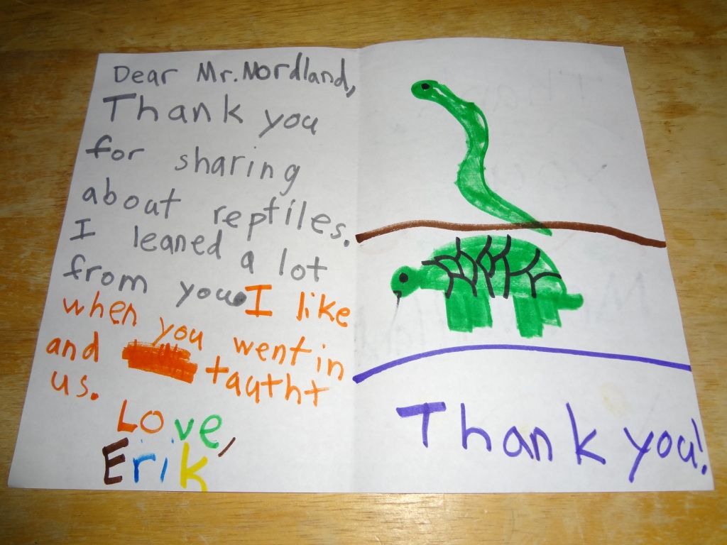 Field Herp Forum • View topic - Thank You cards from first graders